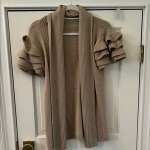 Ruffle Tan Women's Sweater